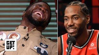 Kevin Hart reacts to Kawhi Leonard's laugh | Get Up!