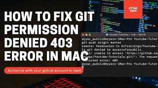 Fix git permission denied 403 error in Mac