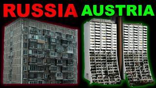 Russian VS Austrian Commieblocks.