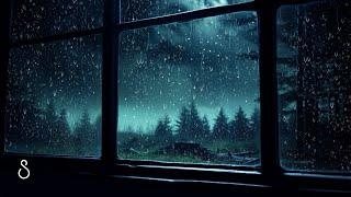 Wet Drippy Rain On Your Bedside Window  Black Screen | 12 Hours | Sleep In Series