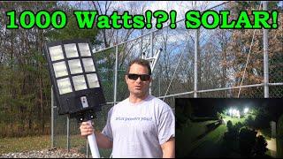  WHAT? 1000W Solar LED Street Light?  Let's Test This Out - Compare To Hardwired 150W LED