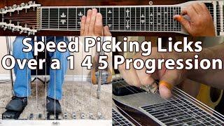 Speed Picking Licks Over a 1 4 5 Progression | Pedal Steel Guitar Lesson