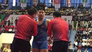 Chàng thiếu uý QĐ quăng đối thủ Thái Lan nặng gần 100 kg ra khỏi sàn đấu để giành HCV SEA Games