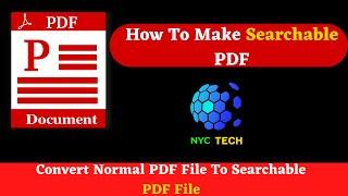 How to convert PDF to searchable PDF | online exam | How to Make Existing PDF Files Searchable #pdf