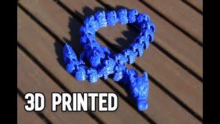 3d printed blue articulated dragon