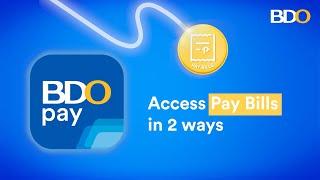 How to Pay Bills using the BDO Pay app​