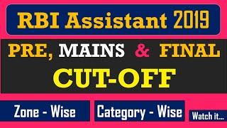 RBI Assistant 2019 || Pre , Mains & Final Cut-off || Zone-Wise || Category-Wise