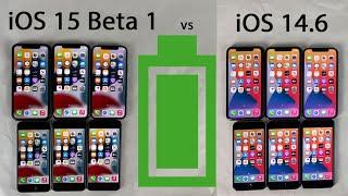 iOS 15 Beta 1 vs iOS 14.6 BATTERY Test on All iPhones