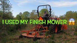 Welcome To The Jungle ! using our Landpride Finish Mower to take down over grown field