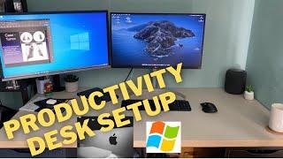 Mac and Windows Productivity Workspace - Desk Setup 2020