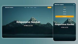 How To Create a Responsive Navbar Using HTML & CSS | Step By Step Tutorial