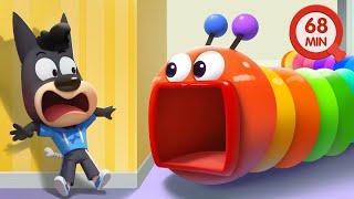 Run! It's the Hungry Worm | Funny Cartoons for Kids | Police Cartoon | Sheriff Labrador