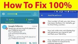 How To Solve Temporary ad serving limit placed on Your Google Adsense Account