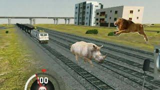 Train vs Rhino Loin || Train VFX Ali Khan