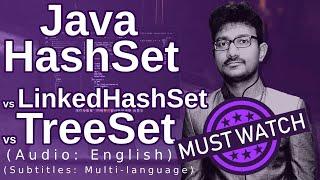 HashSet vs LinkedHashSet vs TreeSet in Java | Java Collections in English (Java Tutorial)