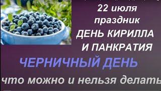 22 июля Панкратий и Кирилл. Черничный день.