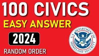 2024 Random 100 Civics Questions and Answers: U.S. Citizenship Interview 2024 | Easy Answer