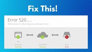 How to Fix 520 Error code | Web Server is returning an Unknown error | 520 error code solution