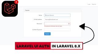 Log in & Registration in Laravel 8.x : Laravel/ui - Bootstrap