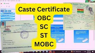 OBC certificate 2023/Recommendations for issuing caste certificate in Assam/ Kon provide karta hai ?