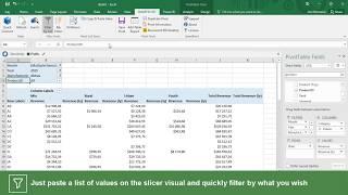 Filter your PivotTables by a list of values