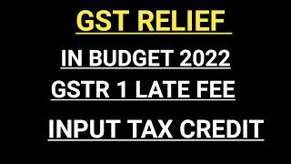 GSTR1 LATE FEE WAIVER | GSTR3B LATE FEE WAIVER | UPCOMING BUDGET 2022