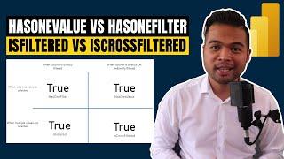 How to use HASONEVALUE HASONEFILTER ISFILTERED ISCROSSFILTERED DAX Functions // Power BI Guide