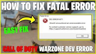 directX dev error 6071 for warzone (FIX)