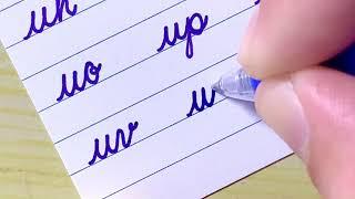 Letter Connections ua-uz in Cursive writing | How to write English cursive writing for beginners
