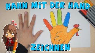 Rooster simply drawing for kids | from 5 years | Drawing with Evi | German