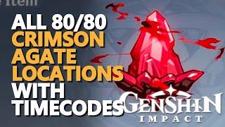 All Crimson Agate Genshin Impact 80/80 Locations