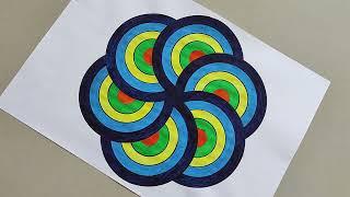 Spiral Geometric Circle Pattern Drawing || Circle Mandala || How to draw Circle Geometric Pattern