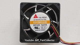 YS.Tech Fan FD128032HB 12V 0.37A 4400rpm 8032 3wire Made In Taiwan