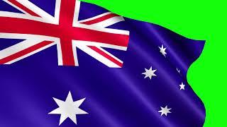 Australia Flag #4 - 4K Green Screen FREE high quality effects