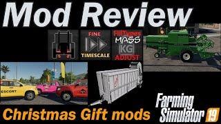 Farming Simulator 19 - Mod Review - Filltype Mass Adjustment and other Christmas mods