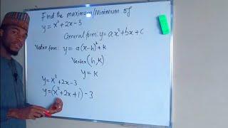 How to find the Maximum/Minimum of a Quadratic Function in 5 different ways