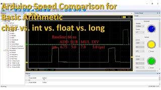 Arduino Execution Time Comparison char vs  int vs  float vs  long