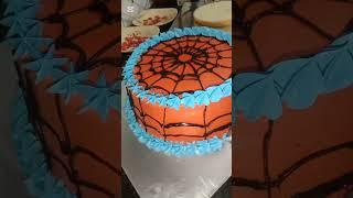 Spider man theme cake #spidermancake #cakedecorating #birthdaycake #youtube #shorts