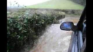 Cornwall Floods Pillaton Mill Three point turn and Bow wave