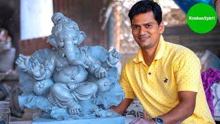 Ganesh Idol Making | Ganesha Clay Model Detailing By Kiran Patil, Pen, Maharashtra