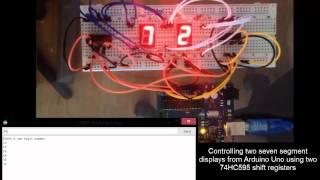 Arduino Uno - Dual Seven Segment Display with two 74HC595