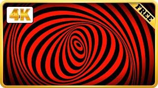 Red Black Spiral Swirl Psychedelic Hypnotic Optical Illusion video loops 4K