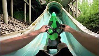 Riding PlasmaCar Down Abandoned Waterslide !