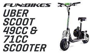 Product Overview:  Uber Scoot 2x 50cc and 71cc Petrol Scooter Big Wheel Off Road Powerboard