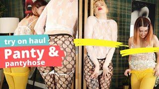 shiny pantyhose try on haul! See transparent lingerie haul & nylon soles! Pantyhose review my nylons