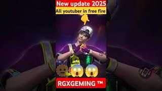 RGXGEMING 2025 ALL youtuber krector in new update/free fire / #shorts #free fire #shirtsvidieo