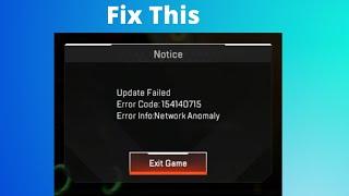 How to fix "Network Anomaly" error on apex legends mobile | fix 154140715 on apex legends mobile