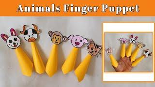 HOW TO MAKE ANIMAL FINGER PUPPETS | Easy paper crafts | Paper crafts for school |