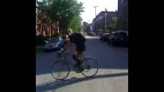 Tom on bicycle