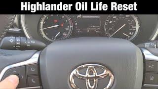 2020 Toyota Highlander Maintenance Reset / oil life how to